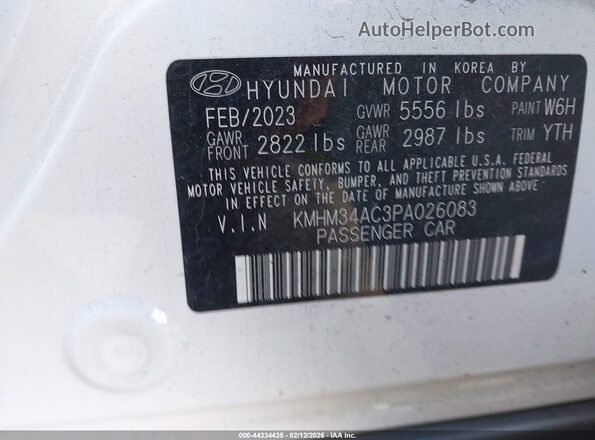 KMHM34AC3PA026083 2023 HYUNDAI IONIQ 6 White Widok komory silnika