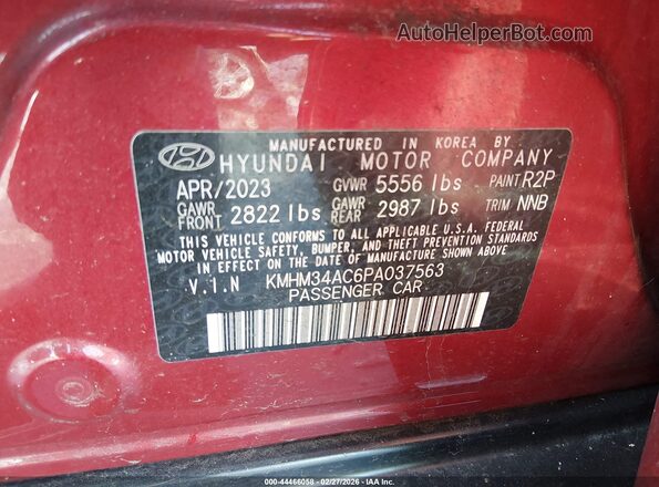 KMHM34AC6PA037563 2023 HYUNDAI IONIQ 6 Red Widok komory silnika
