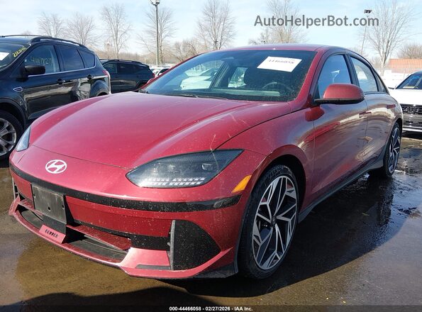 KMHM34AC6PA037563 2023 HYUNDAI IONIQ 6 Red Przód lewy