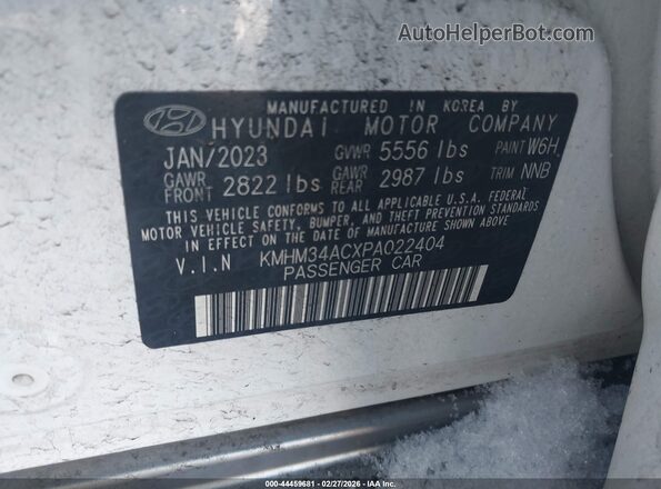 KMHM34ACXPA022404 2023 HYUNDAI IONIQ 6 White Vista del compartimento del motor