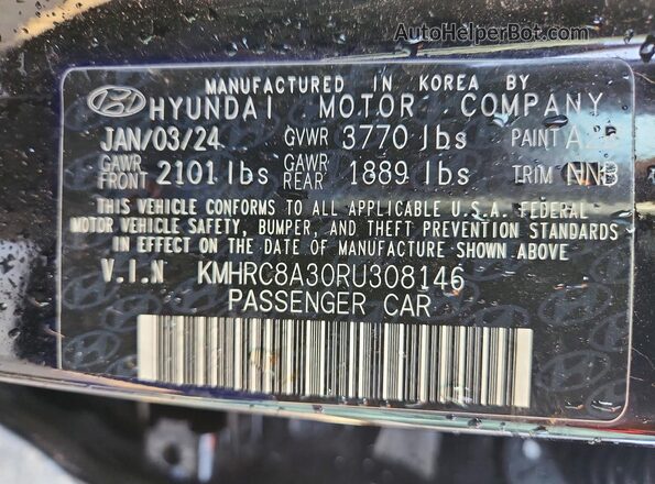 KMHRC8A30RU308146 2024 HYUNDAI VENUE Black 