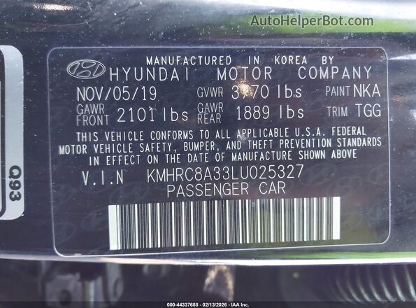 KMHRC8A33LU025327 2020 HYUNDAI VENUE Black 