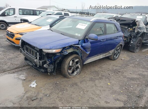 KMHRC8A38NU157258 2022 HYUNDAI VENUE Blue წინა მარცხენა ხედი სამი მეოთხედიდან