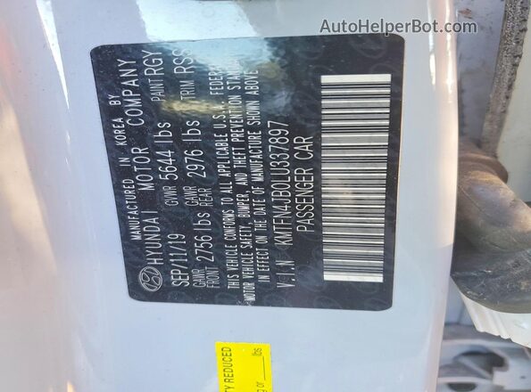 KMTFN4JB0LU337897 2020 GENESIS G80 White Vista de la etiqueta del VIN