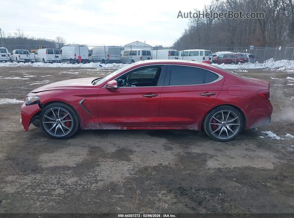 KMTG34LE6MU076701 2021 GENESIS G70 Красный Панорамный вид салона 360°