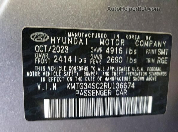 KMTG34SC2RU136674 2024 GENESIS G70 Silver Widok komory silnika