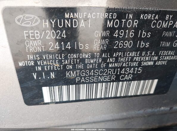 KMTG34SC2RU143415 2024 GENESIS G70 Gray Вид підкапотного простору