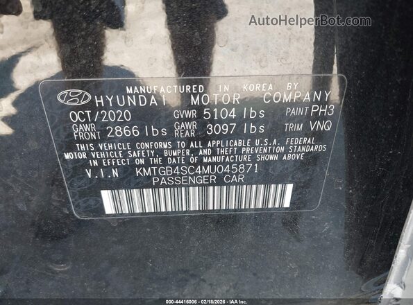 KMTGB4SC4MU045871 2021 GENESIS G80 Black Widok komory silnika