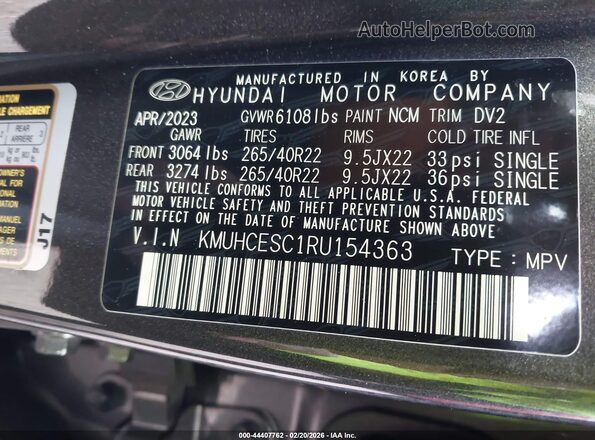 KMUHCESC1RU154363 2024 GENESIS GV80 Gray ძრავის განყოფილების ხედი