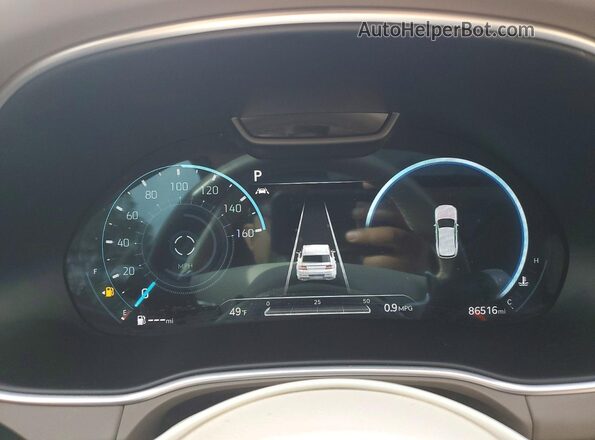 KMUHCESC2MU031339 2021 GENESIS GV80 Silver Instrument cluster view