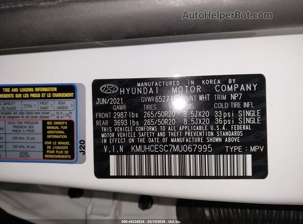KMUHCESC7MU067995 2021 GENESIS GV80 White Engine compartment view