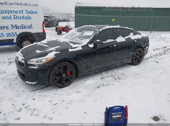 KNAE55LC2J6017193 2018 KIA STINGER Black Առջևի ձախ երեք քառորդ տեսարան