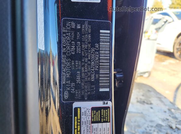 KNALC4J18K5166790 2019 KIA CADENZA Black Vista del compartimento del motor