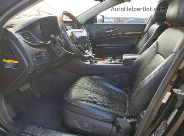 KNALW4D47G6028592 2016 KIA K900 Black Вид салону спереду