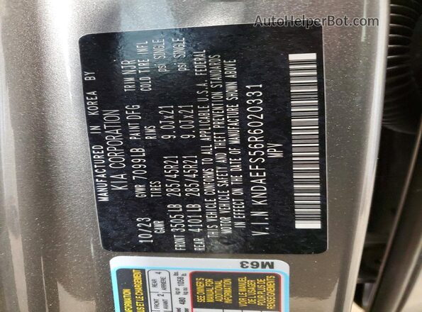 KNDAEFS56R6020331 2024 KIA EV9 Gray 