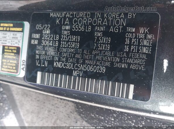 KNDC3DLC5N5060139 2022 KIA EV6 Gray Widok komory silnika