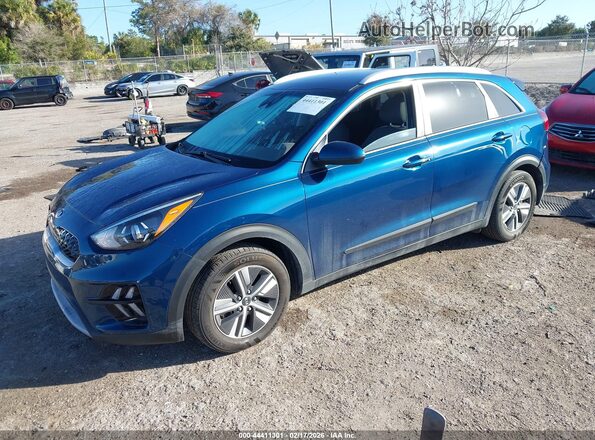 KNDCB3LC3M5475732 2021 KIA NIRO Blue Առջևի ձախ երեք քառորդ տեսարան