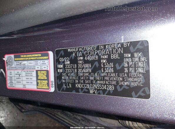 KNDCC3LD2N5534289 2022 KIA NIRO PLUG-IN HYBRID Blue Engine compartment view