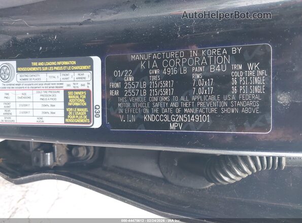 KNDCC3LG2N5149101 2022 KIA NIRO EV Gray Widok komory silnika