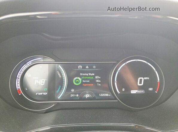 KNDCC3LGXN5159861 2022 KIA NIRO White Вид щитка приладів
