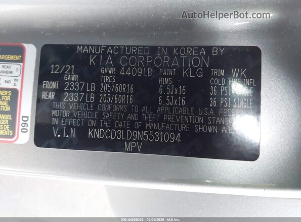 KNDCD3LD9N5531094 2022 KIA NIRO PLUG-IN HYBRID Silver Engine compartment view