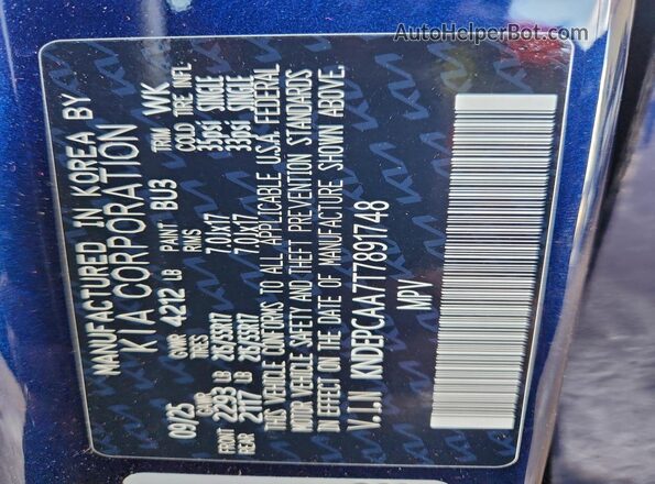 KNDEPCAA7T7891748 2026 KIA SELTOS Blue Vista interior de 360 grados