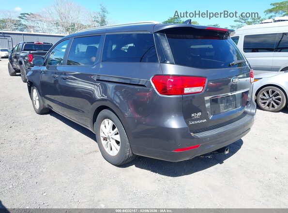 KNDMB5C13G6116409 2016 KIA SEDONA Gray Trasero izquierdo