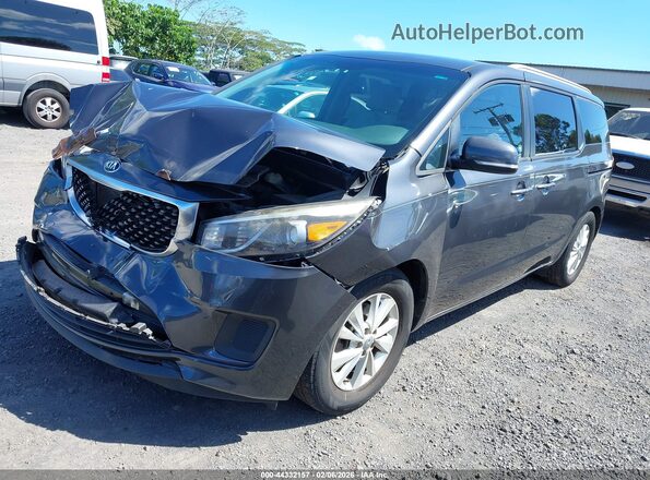 KNDMB5C13G6116409 2016 KIA SEDONA Gray Vista tres cuartos delantera izquierda