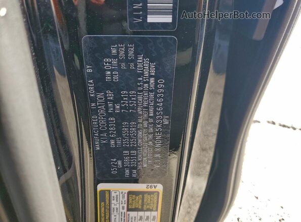 KNDNE5K33S6463990 2025 KIA CARNIVAL Black Widok wnętrza 360 stopni