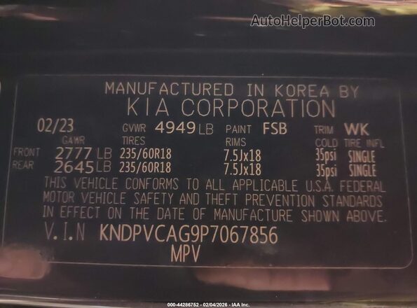 KNDPVCAG9P7067856 2023 KIA SPORTAGE HYBRID Black ძრავის განყოფილების ხედი