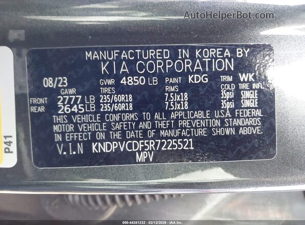 KNDPVCDF5R7225521 2024 KIA SPORTAGE Black Շարժիչի բաժամունքի տեսք