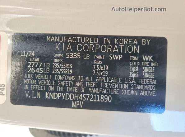 KNDPYDDH4S7211890 2025 KIA SPORTAGE White სალონის 360-გრადუსიანი ხედი