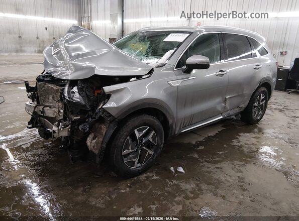 KNDRG4LG6M5034889 2021 KIA SORENTO HYBRID Gray წინა მარცხენა ხედი სამი მეოთხედიდან