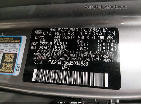 KNDRG4LG6M5034889 2021 KIA SORENTO HYBRID Gray ძრავის განყოფილების ხედი