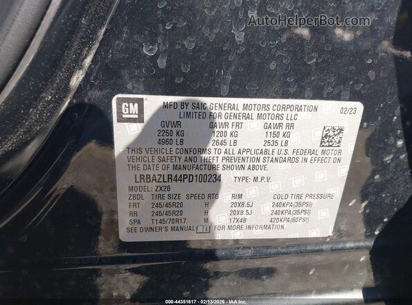 LRBAZLR44PD100234 2023 BUICK ENVISION Black Շարժիչի բաժամունքի տեսք