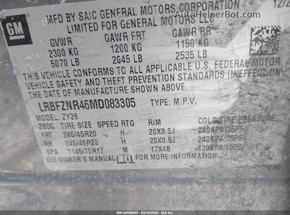LRBFZNR46MD083305 2021 BUICK ENVISION Gray Vista del compartimento del motor