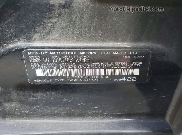 ML32A3HJ3LH008266 2020 MITSUBISHI MIRAGE Black Вид підкапотного простору