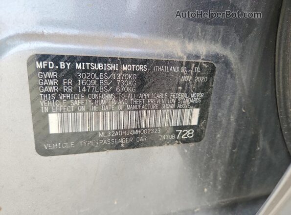 ML32AUHJ4MH002323 2021 MITSUBISHI MIRAGE Gray Engine compartment view