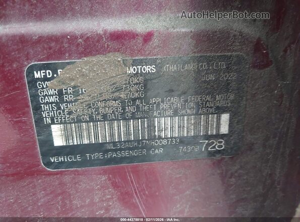 ML32AUHJ7NH008733 2022 MITSUBISHI MIRAGE Purple 