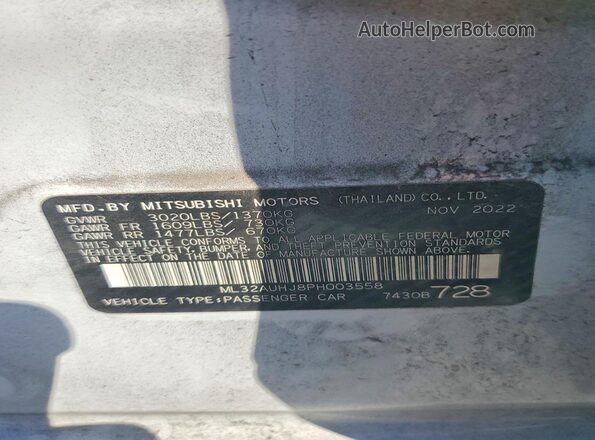 ML32AUHJ8PH003558 2023 MITSUBISHI MIRAGE White ძრავის განყოფილების ხედი