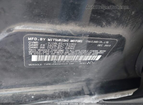 ML32F3FJ6LHF05478 2020 MITSUBISHI MIRAGE G4 Black Շարժիչի բաժամունքի տեսք
