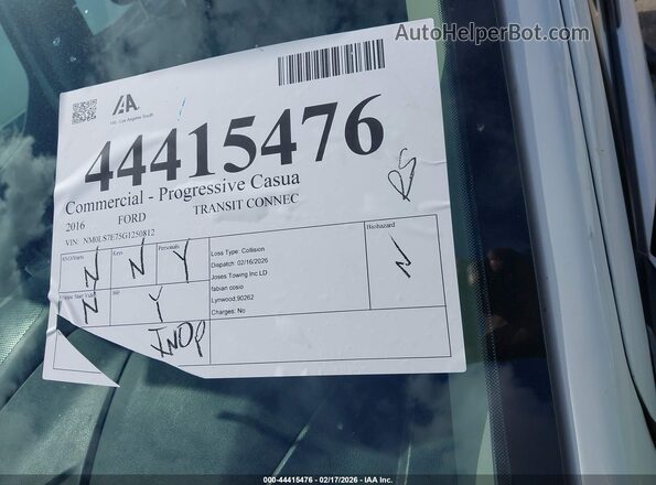 NM0LS7E75G1250812 2016 FORD TRANSIT CONNECT White 