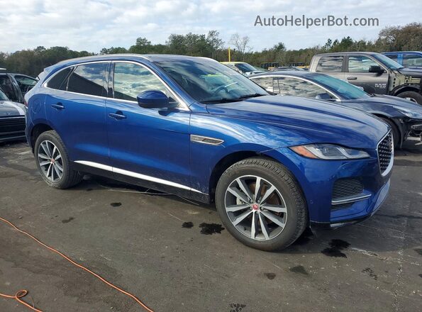 SADCJ2EX1MA682824 2021 JAGUAR F-PACE Синий Передняя правая четверть