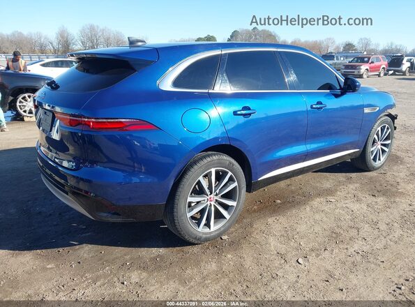 SADCJ2EX1NA699074 2022 JAGUAR F-PACE Blue Задня права чверть