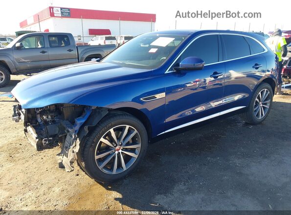SADCJ2EX1NA699074 2022 JAGUAR F-PACE Blue Передня ліва чверть