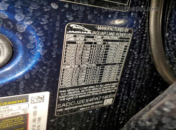 SADCJ2EX4PA714069 2023 JAGUAR F-PACE Blue Widok wnętrza 360 stopni