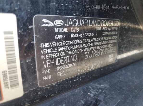 SAJAR4BGXHA976869 2017 JAGUAR XF Black VIN sticker view