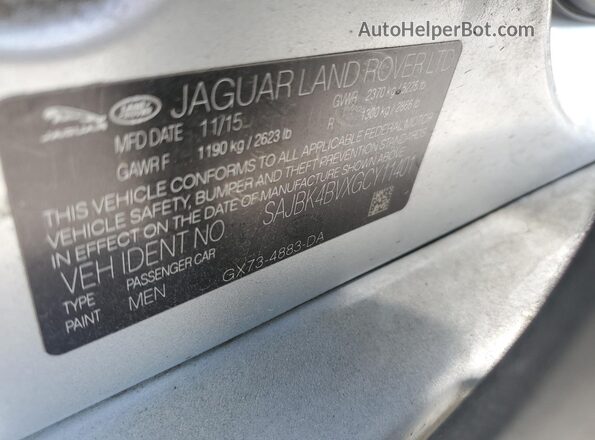 SAJBK4BVXGCY11401 2016 JAGUAR XF Silver Engine compartment view