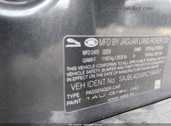 SAJBL4GX9RCY96497 2024 JAGUAR XF Gray 