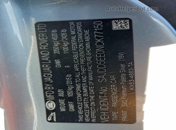 SAJDD5EE0NCK77150 2022 JAGUAR F-TYPE Blue Engine compartment view